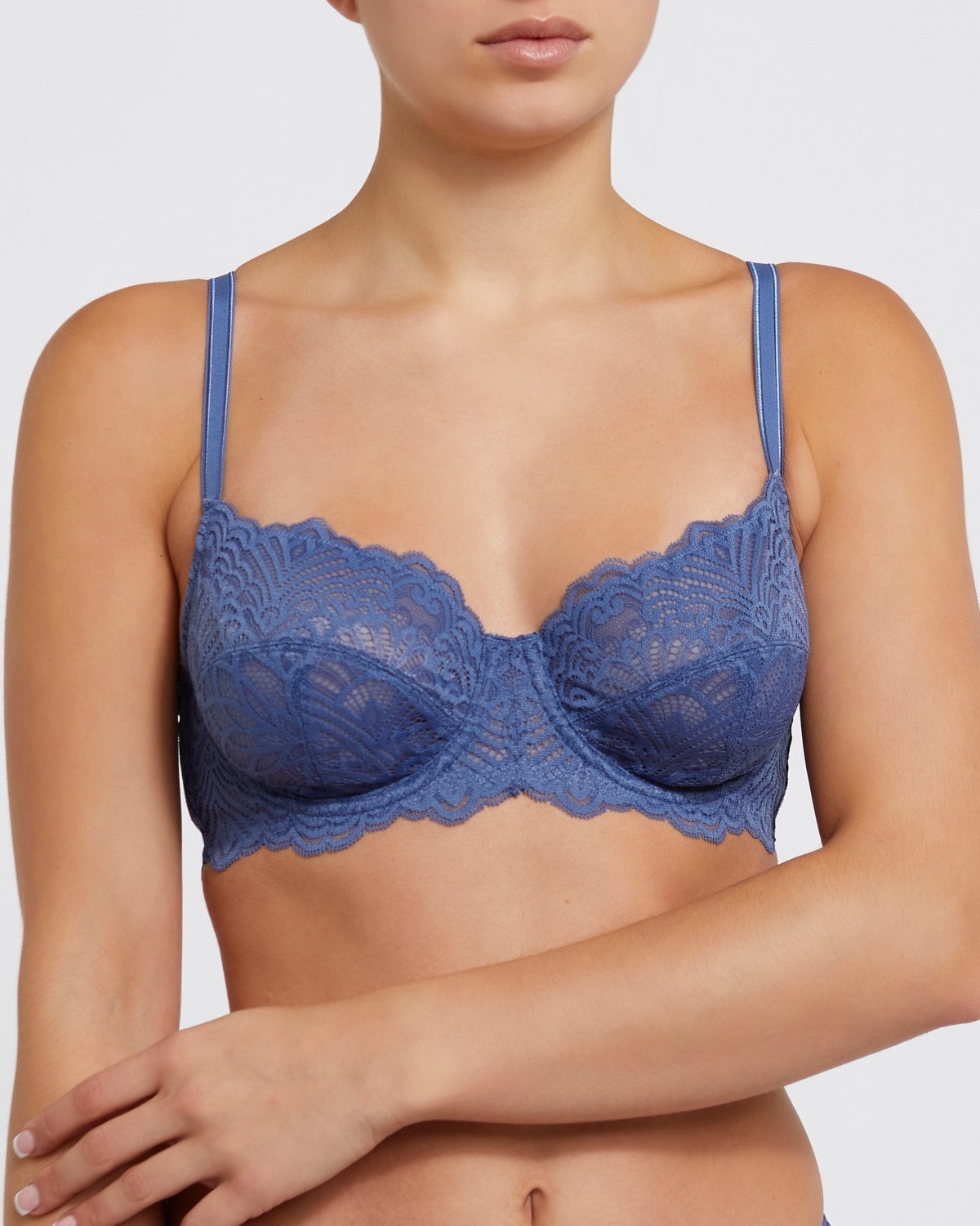 Dunnes Stores  Denim Isla Lace Underwired Non-Padded Bra