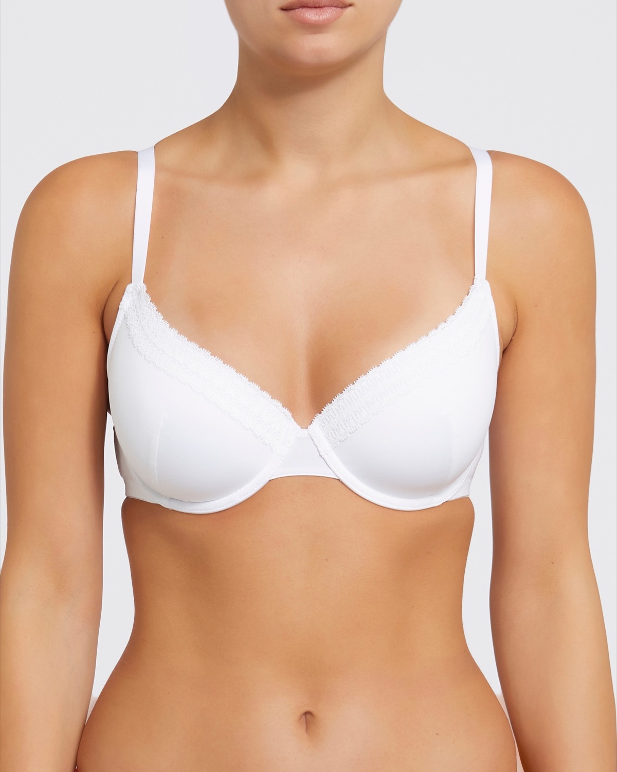 Dunnes Stores  White-sand Lace Trim Underwired T-Shirt Bra - Pack