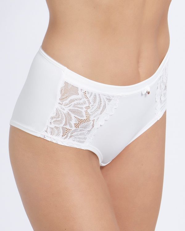 Alice Satin High Leg Brief With Lace Details