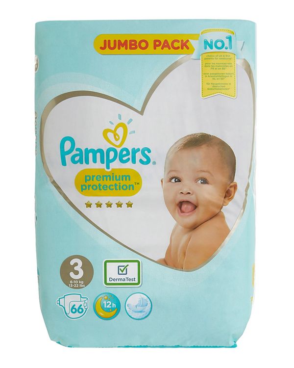 Pampers Premium Protection Jumbo Size 3: 66 Nappies