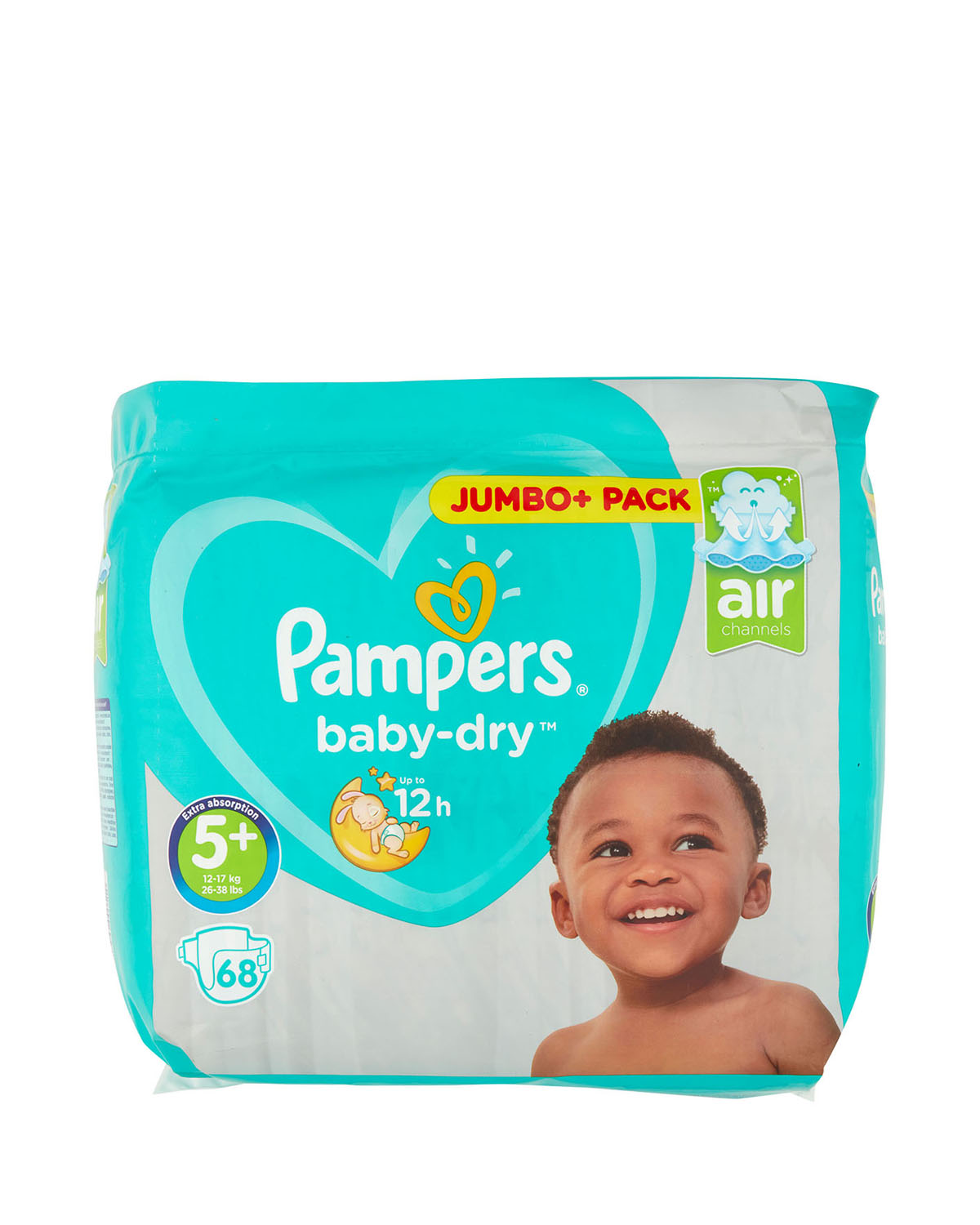 Pampers - 168 Couches Pampers Baby-Dry, Taille 5+, 12-17 kg