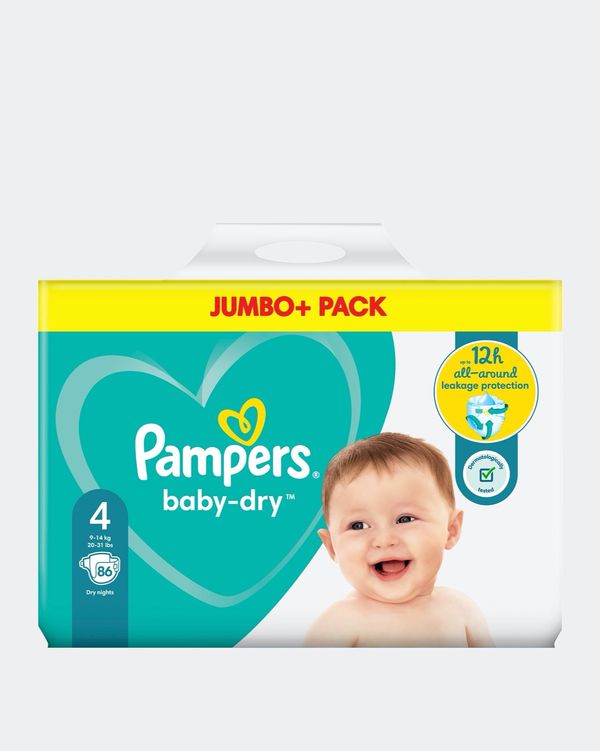 Pampers Baby Dry Size: 4 Jumbo Plus Pack - 86 Nappies