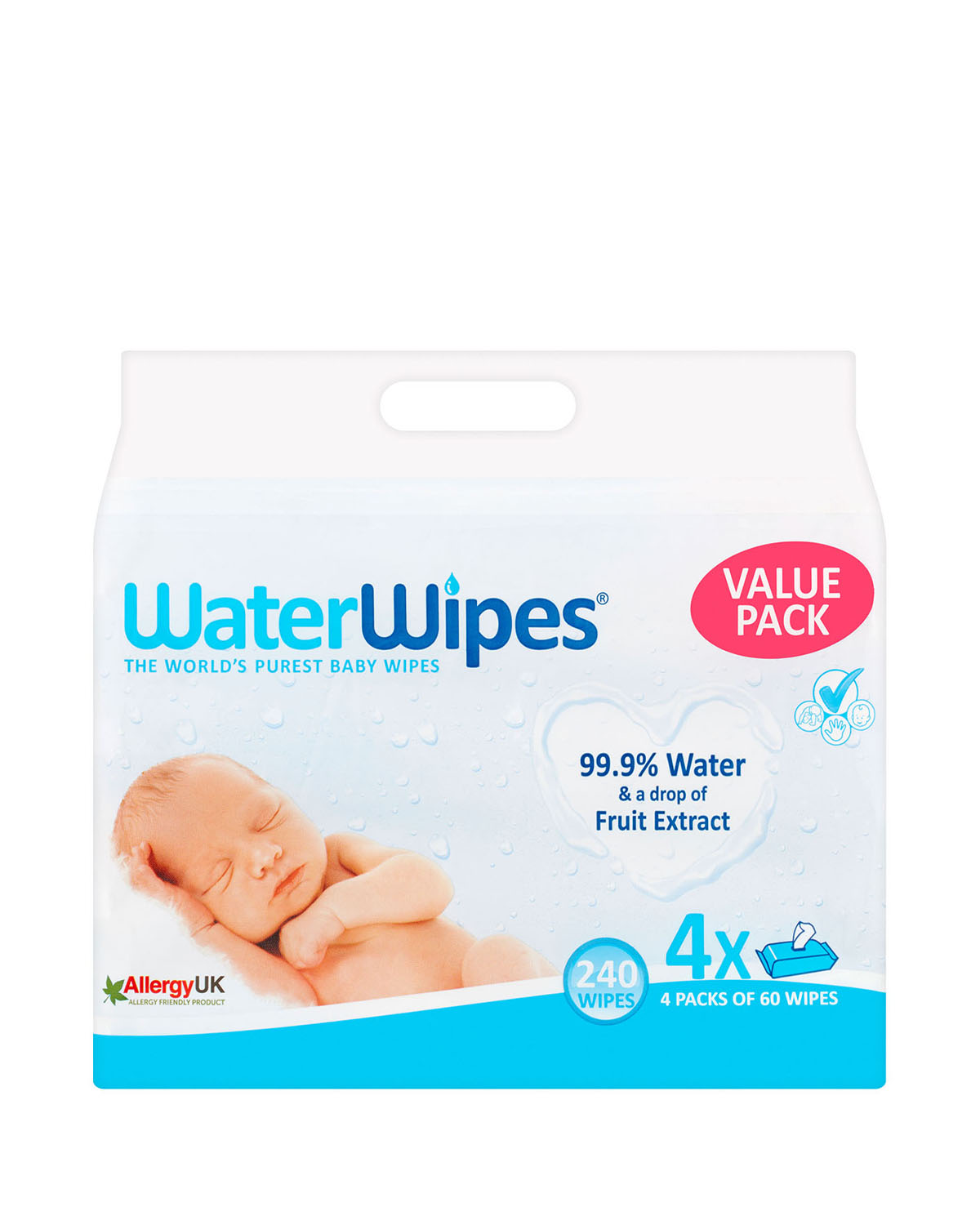 Waterwipes Sensitive Baby Wipes - 4 x 60 Pack thumbnail