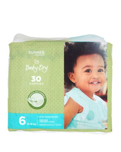Dunnes Stores Baby-Dry Nappies S6 - Pack Of 30 thumbnail