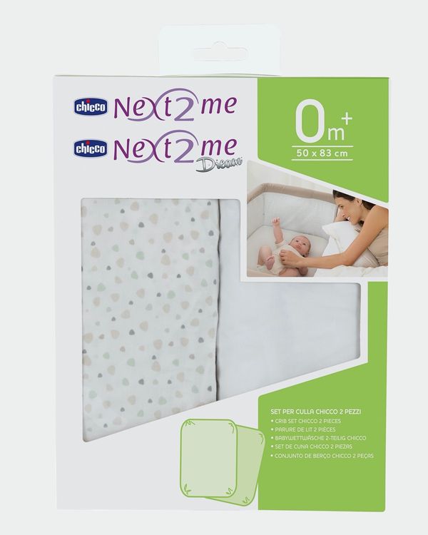 Chicco Cotton Next to Me Crib Sheets - Pack Of 2