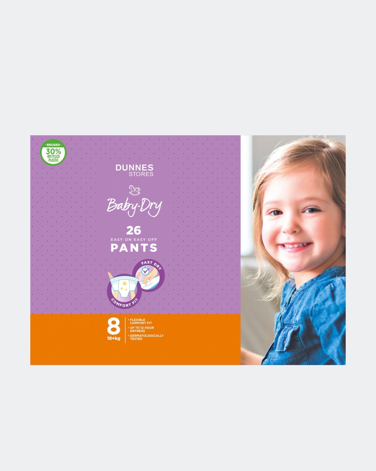Dunnes Stores  Purple Dunnes Stores Babydry Jumbo Pants Size 8 - Pack of 26