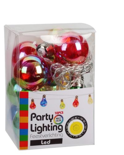 Multi-Coloured Light Chain With 10 LED Bulbs