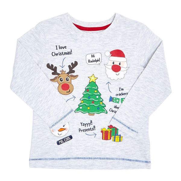 Toddler Printed Christmas Long Sleeve Top