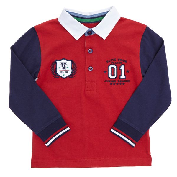 Toddler Contrast Rugby Long Sleeve Top