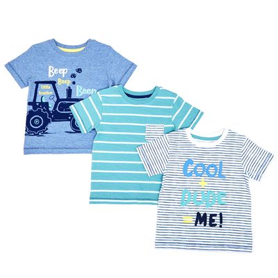 Toddler Tractor Short Sleeve Top - Pack Of 3 thumbnail