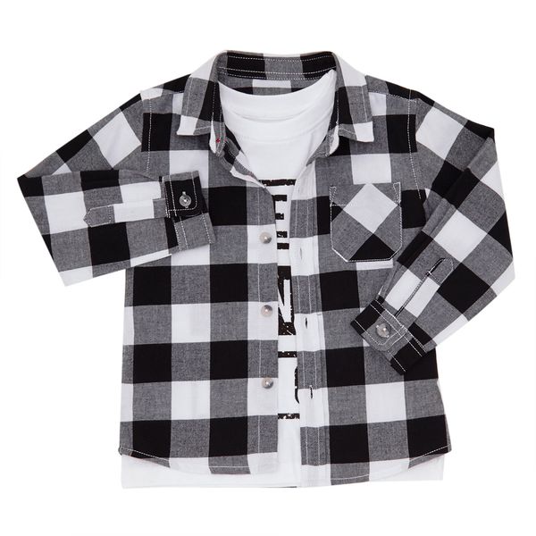 Toddler Monochrome Shirt And T-Shirt Set
