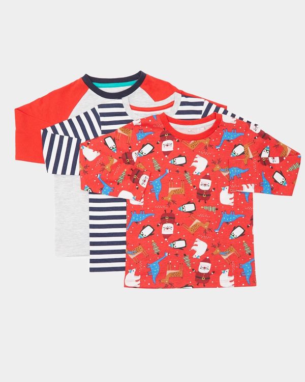 Christmas Long-Sleeved T-Shirts - Pack of 3 (0 months-4 years)
