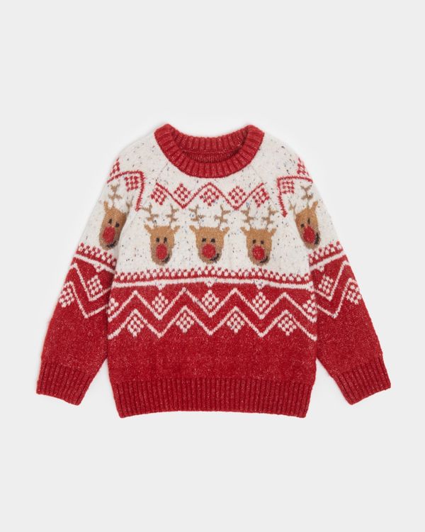 Dunnes Stores | Red Reindeer Fair Isle Knit (6 months-4 years)