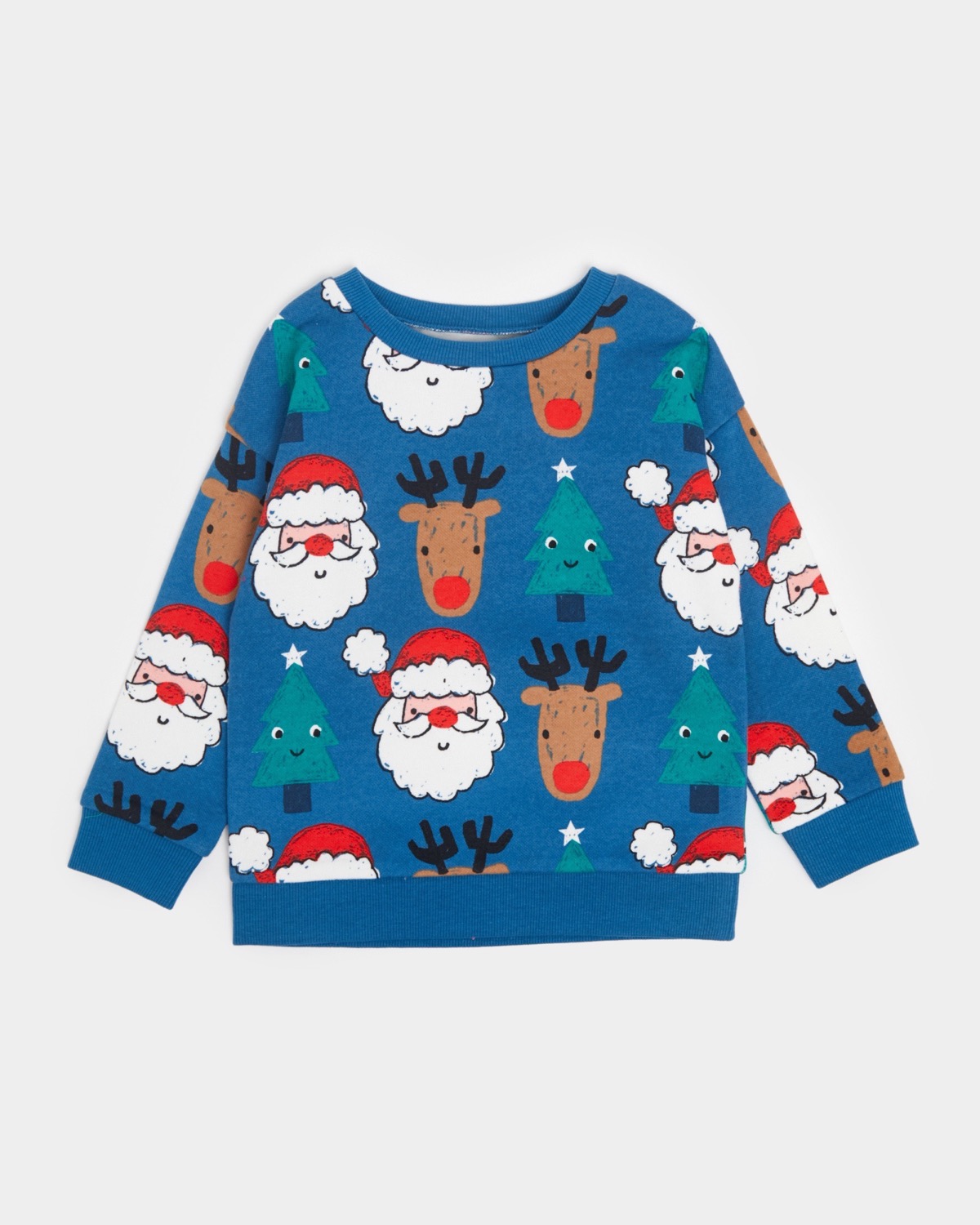 Dunnes Stores | Teal Christmas Crew Sweatshirt (6 Months-4 Years)