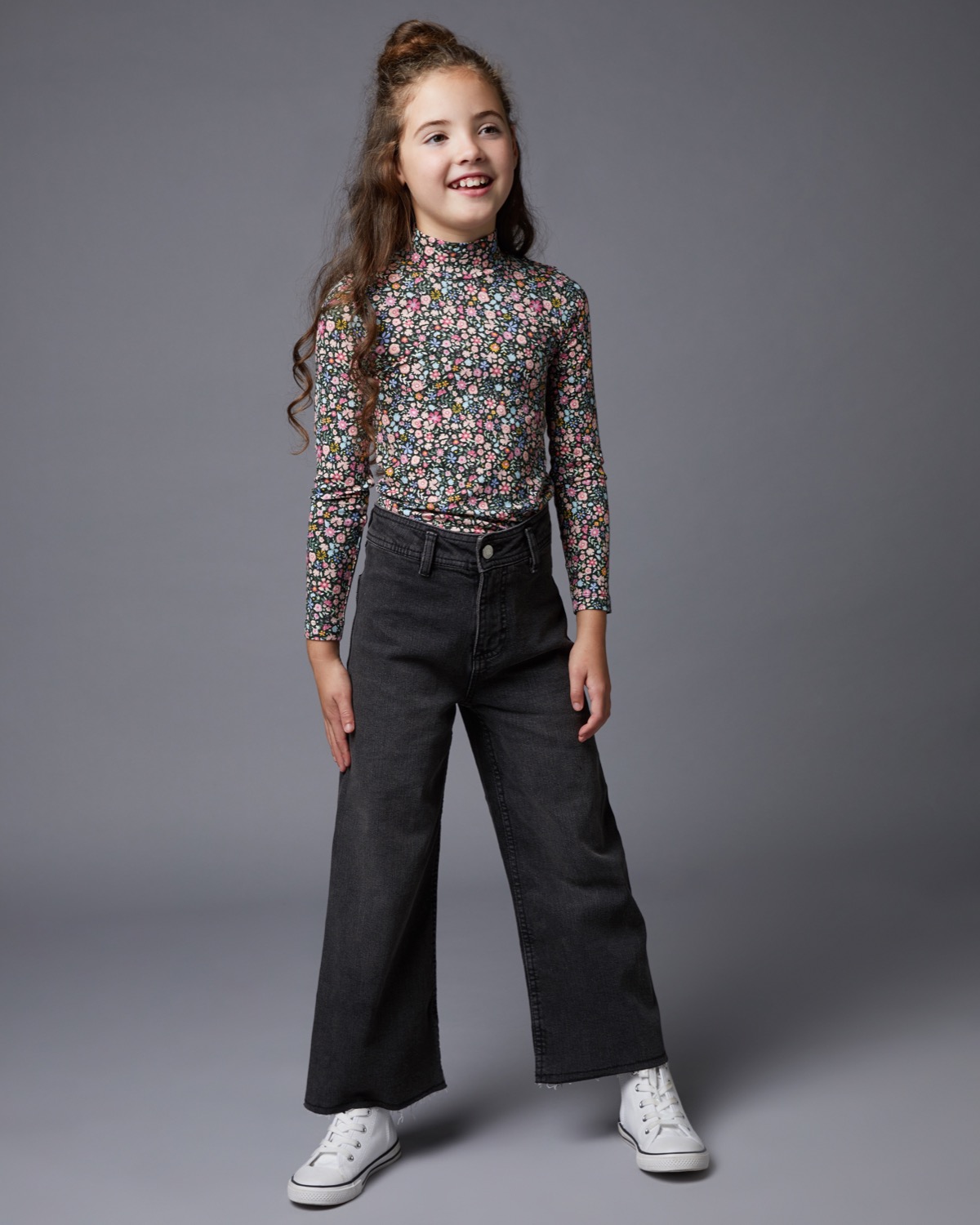 Dunnes Stores | Black Leigh Tucker Willow Wide Leg Denim Jeans (4-14 years)