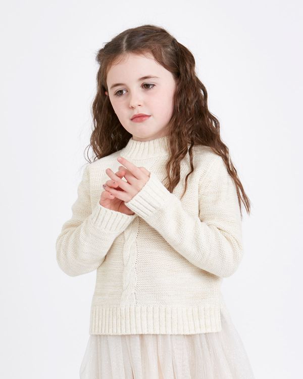 Leigh Tucker Willow Fern Cable Knit Jumper - Cream