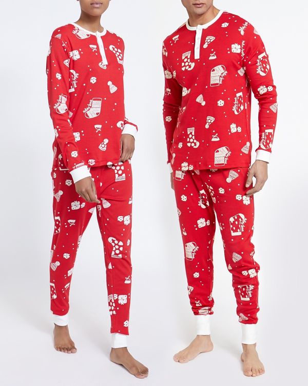Dunnes Stores | Red Leigh Tucker Willow Nollaig Shona Adult Pyjamas