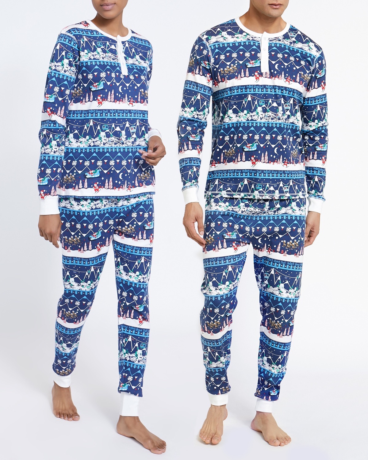 Dunnes Stores | Navy Leigh Tucker Willow Apres Ski Adult Pyjamas