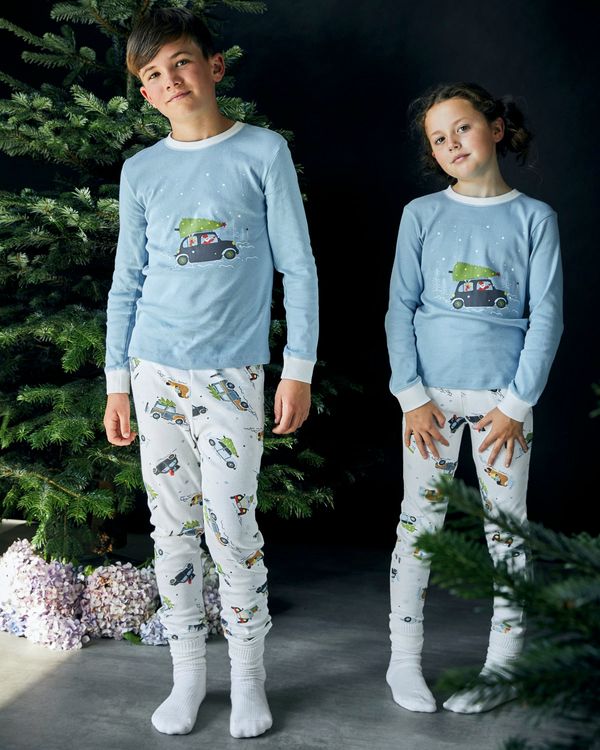 Leigh Tucker Willow Cotton Rib Santas Home Christmas Pyjamas (1-14 years)