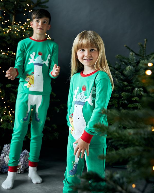Leigh Tucker Willow Cotton Rib Moose Christmas Pyjamas (1-14 years)