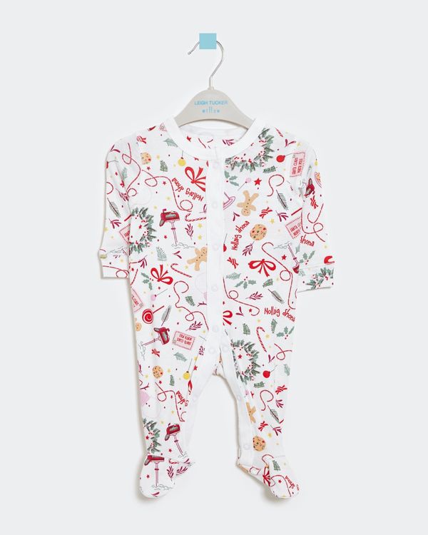 Leigh Tucker Willow Cotton Rib Bell Christmas Sleepsuit (0-23 months)