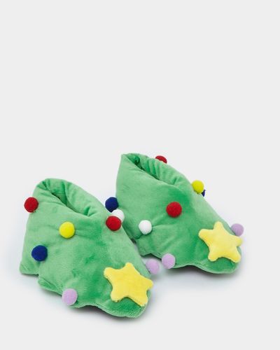 Leigh Tucker Willow Christmas Tree Slippers (Size 7-5)