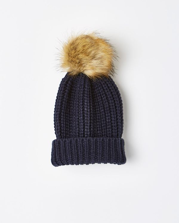 Leigh Tucker Willow Lorrie Beanie With Fur Bobble