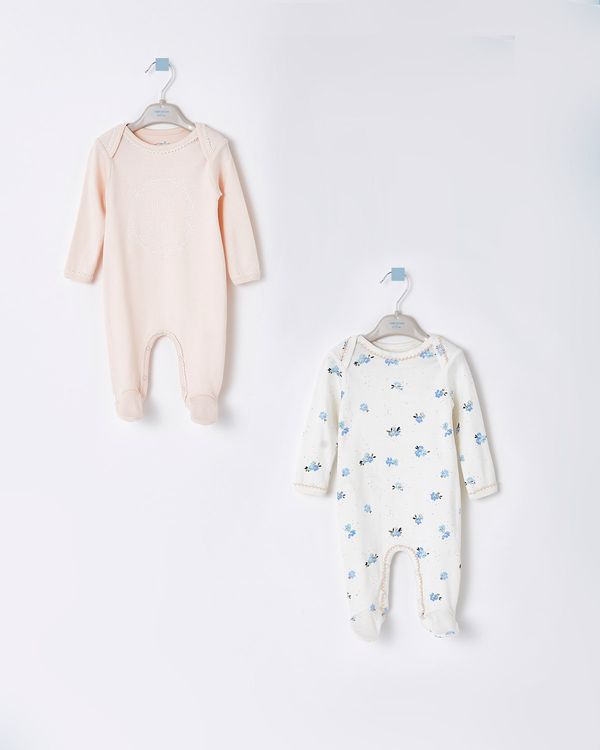 Leigh Tucker Willow Coral Sleepsuit - Pack Of 2