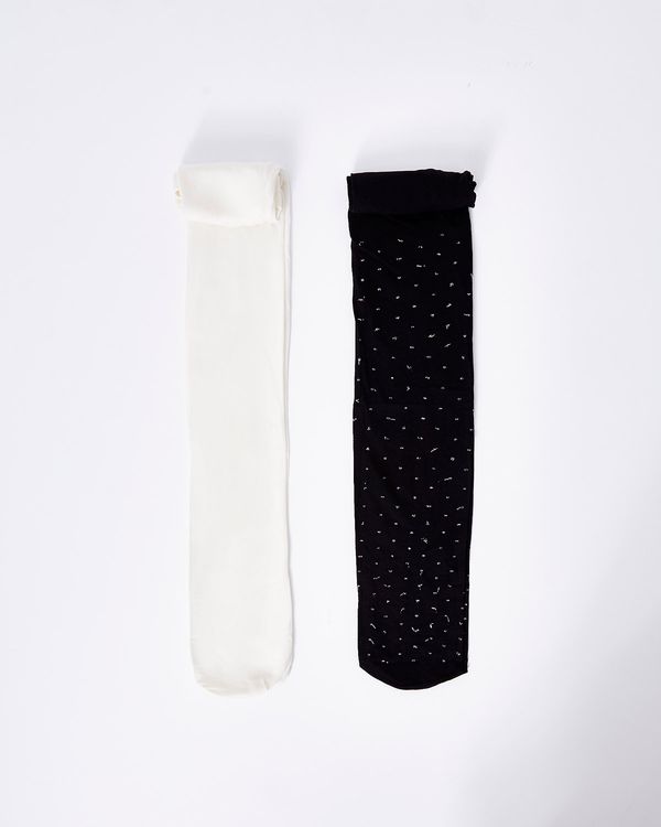 Leigh Tucker Willow Sparkle Dot Tights - Pack Of 2
