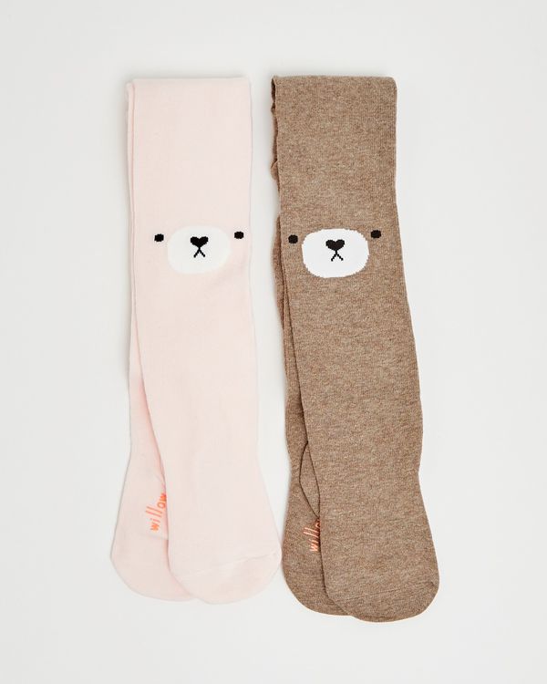 Leigh Tucker Willow Sarah Pack Bear Face Tights - Pack Of 2