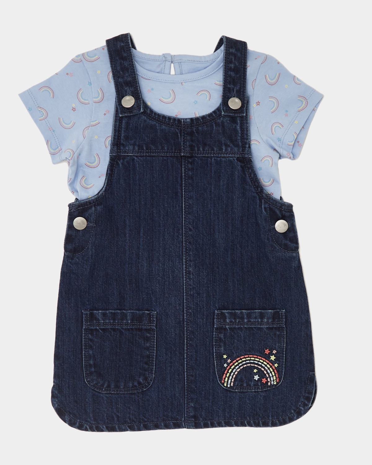 Dunnes Stores | Denim Denim Pinny And T-Shirt Set (6 months-4 years)