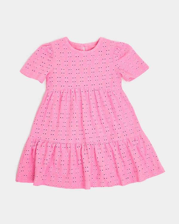 Dunnes Stores | Pink Broderie Dress (6 months - 5 years)