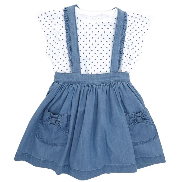 Toddler Skirt With Braces And T-Shirt Set