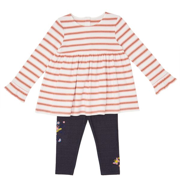 Toddler Stripe Dress And Leggings Set