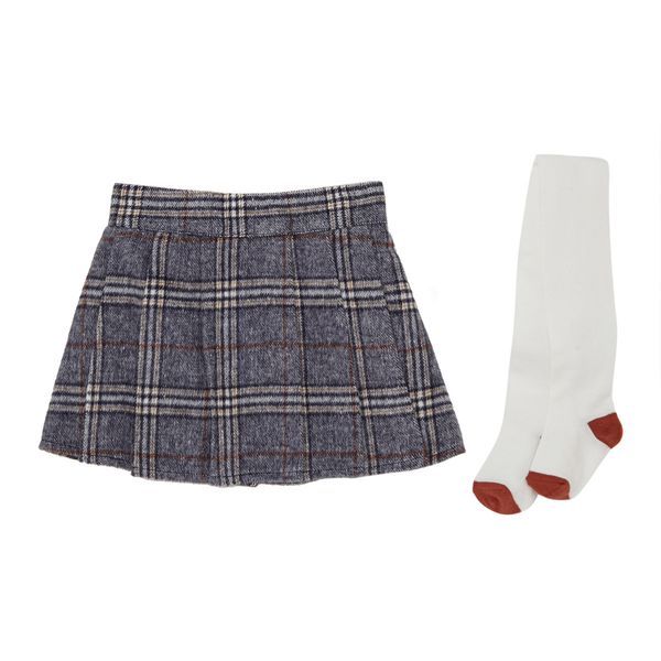 Toddler Check Skirt And Tights