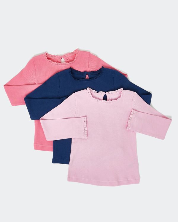 Lace Trim Tops - Pack Of 3 (6 Months-4 Years)
