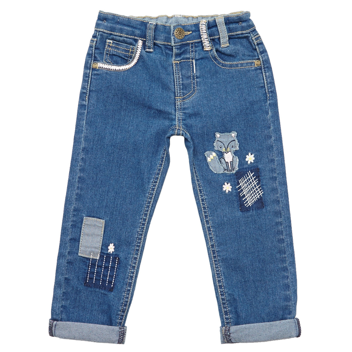 Dunnes Stores | Denim Toddler Denim Jeans With Patchwork Trims