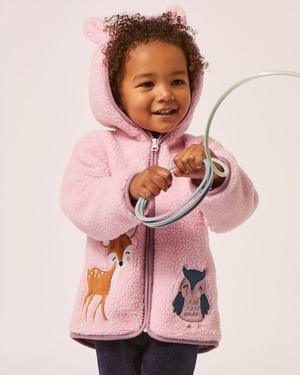 Dunnes Stores | Baby-pink Borg Character Jacket (6 months-4 years)