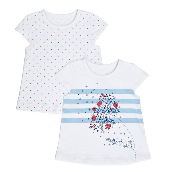 Toddler Floral Print T-Shirt - Pack Of 2