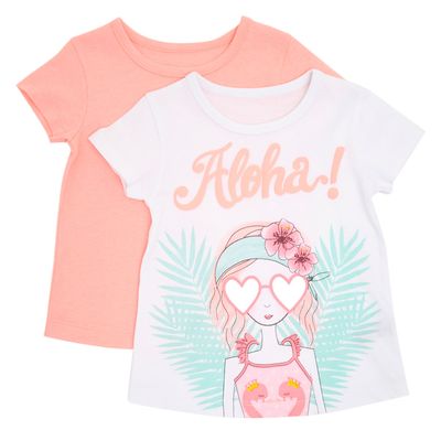 Toddler Aloha Girl Print T-Shirt - Pack Of 2 thumbnail
