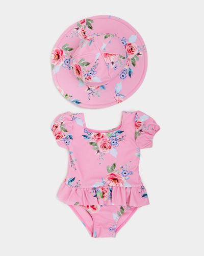 Peplum Swimsuit With Hat (6 months-6 years)