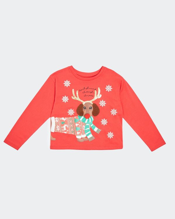 Young Girls Christmas Long-Sleeved Top (3-8 years)
