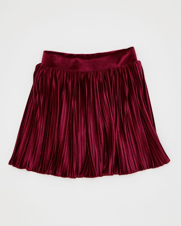 Girls Velvet Pleated Skirt (4-10 years)
