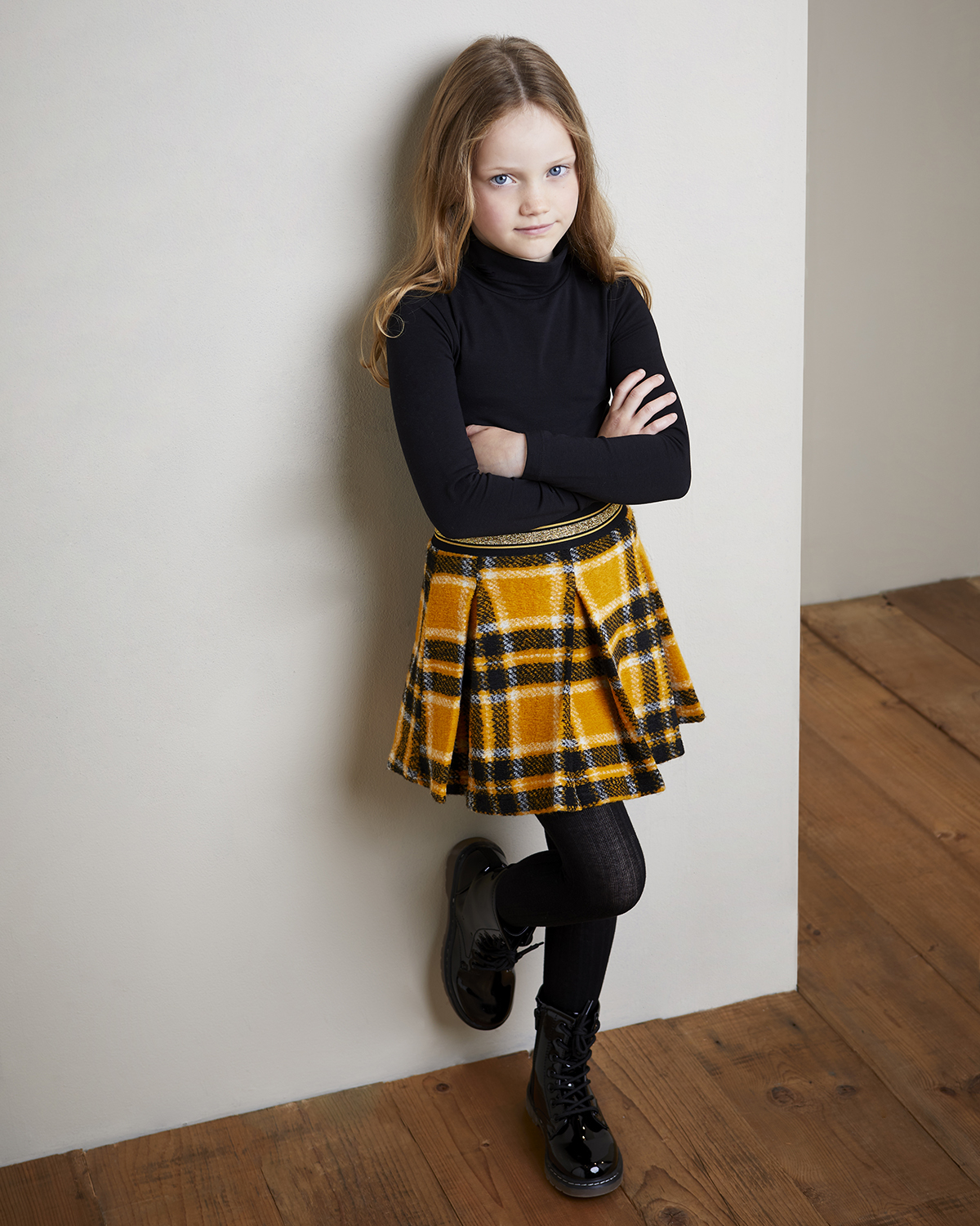 Dunnes Stores | Ochre Girls Checked Skirt (2-8 years)