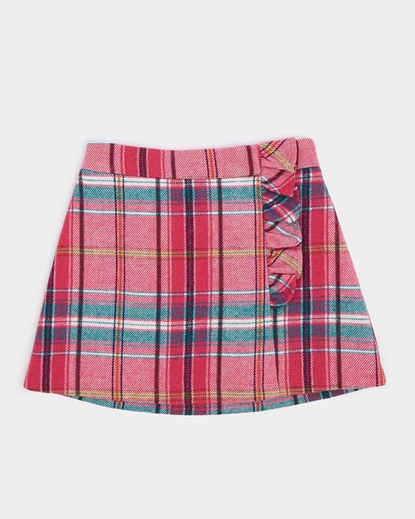 Dunnes Stores | Pink Frill Check Skirt (2-8 years)