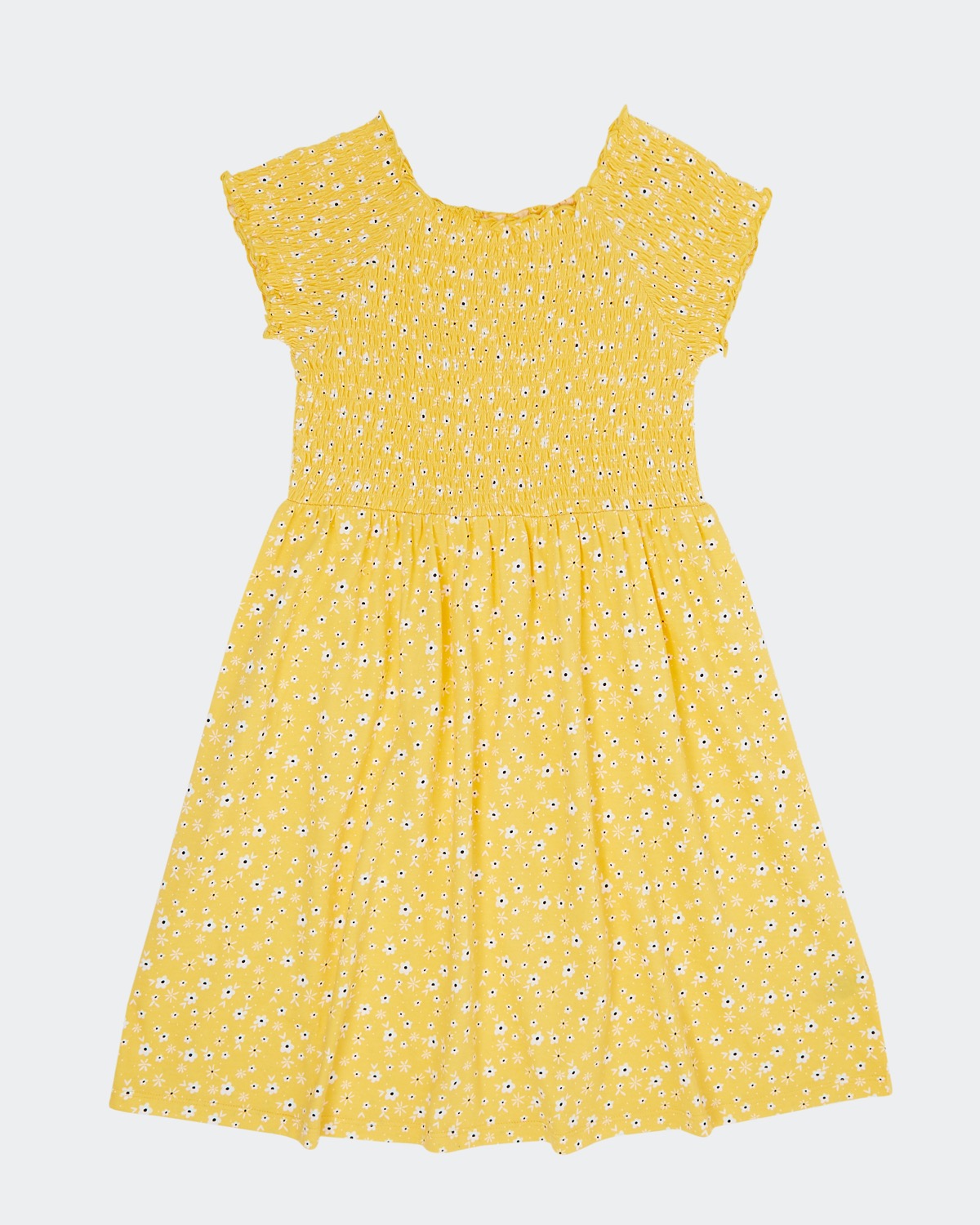 Dunnes Stores | Yellow Girls Smocked Jersey Dress (2-10 years)