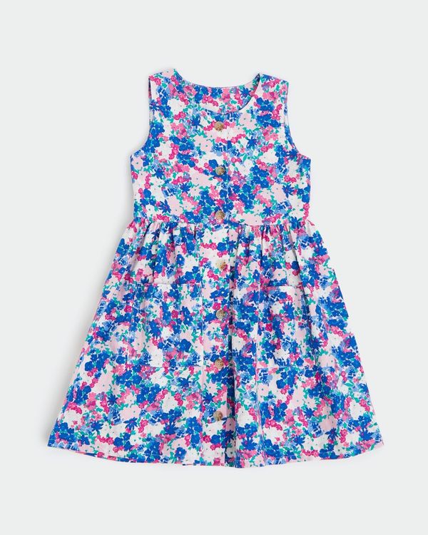 Dunnes Stores | Multi Woven Button Dress (2 - 8 years)