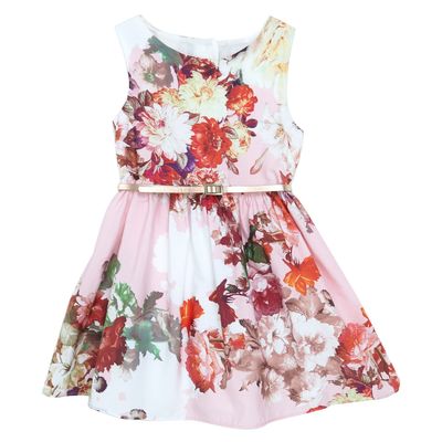 Younger Girls Floral Belted Dress thumbnail