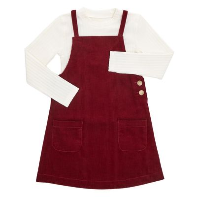 Younger Girls Two Piece Cord Pinny And Top Set thumbnail