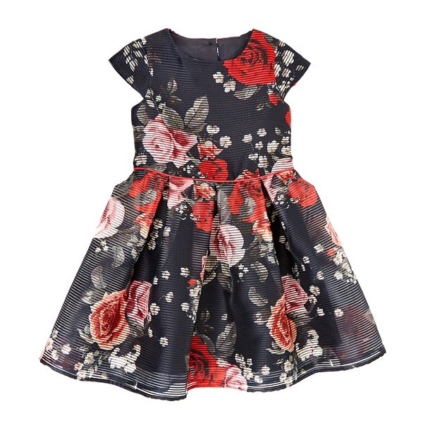 Younger Girls Printed Organza Floral Dress